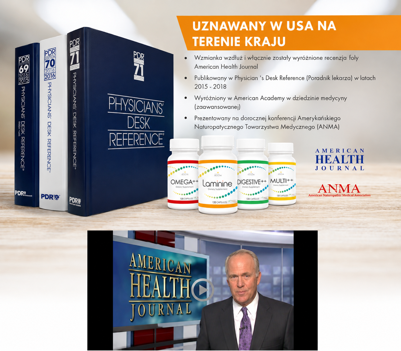 Laminine wyróżniony w USA — American Health Journal i ANMA